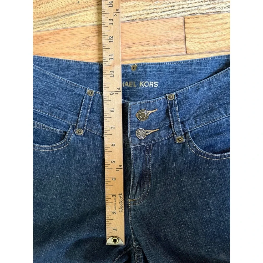 Michael Kors Y2K Dark Wash Wide Leg‎ Denim Trouser Jeans Size 6 Nautical Preppy